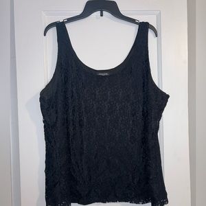 Plus size black lace top
